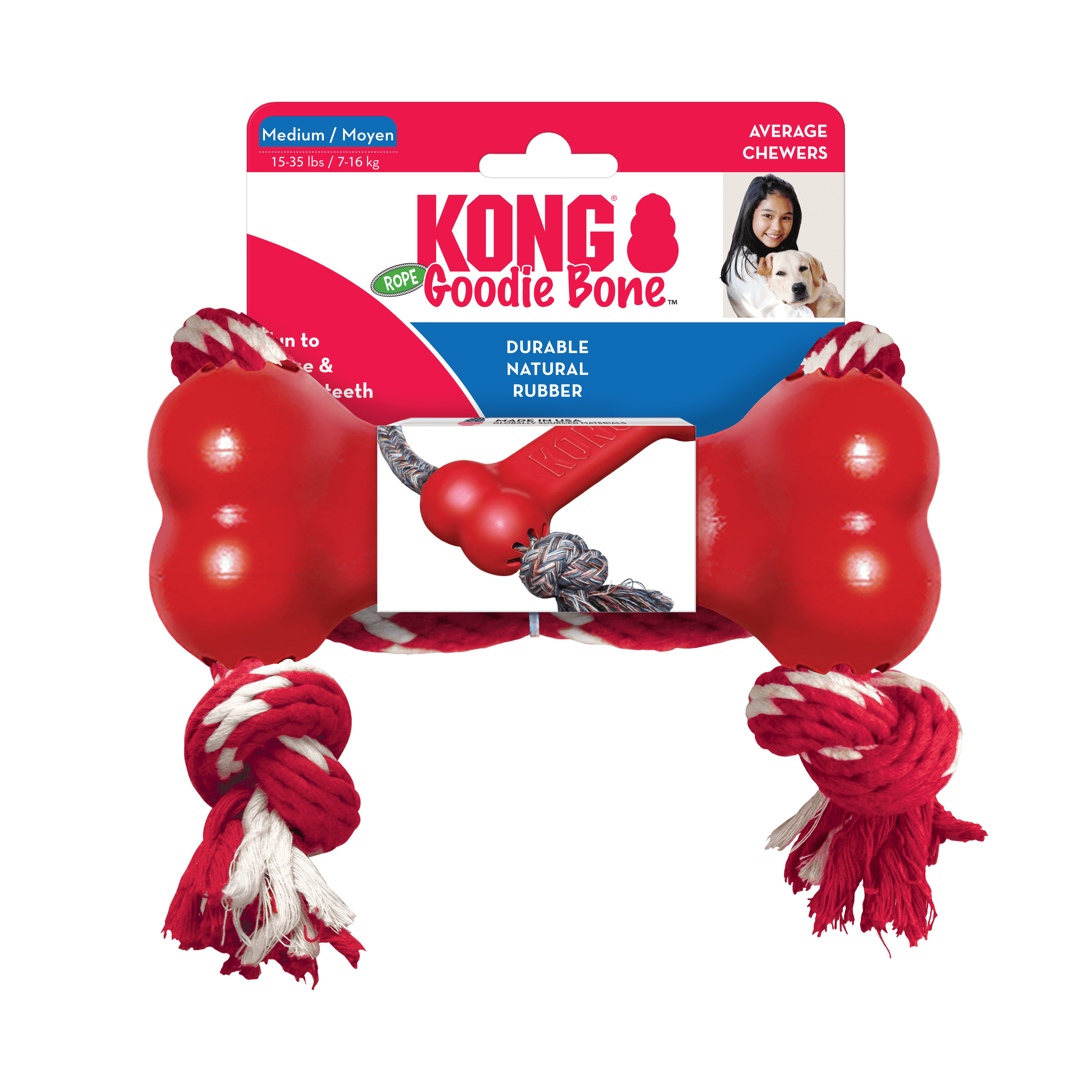 KONG - Goodie Bone with Rope (For Dogs)
